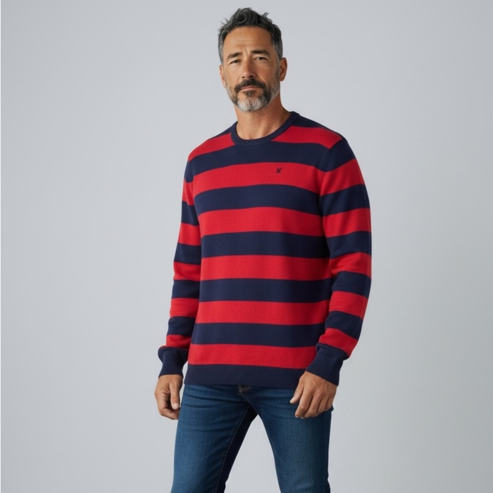 Men’s XL / Striped Red and Blue Sweater